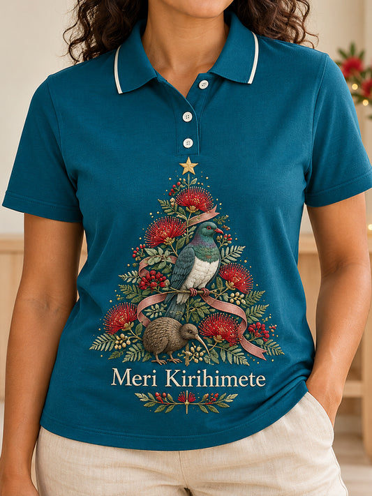 Women's NZ Christmas Art Printed Casual Tops