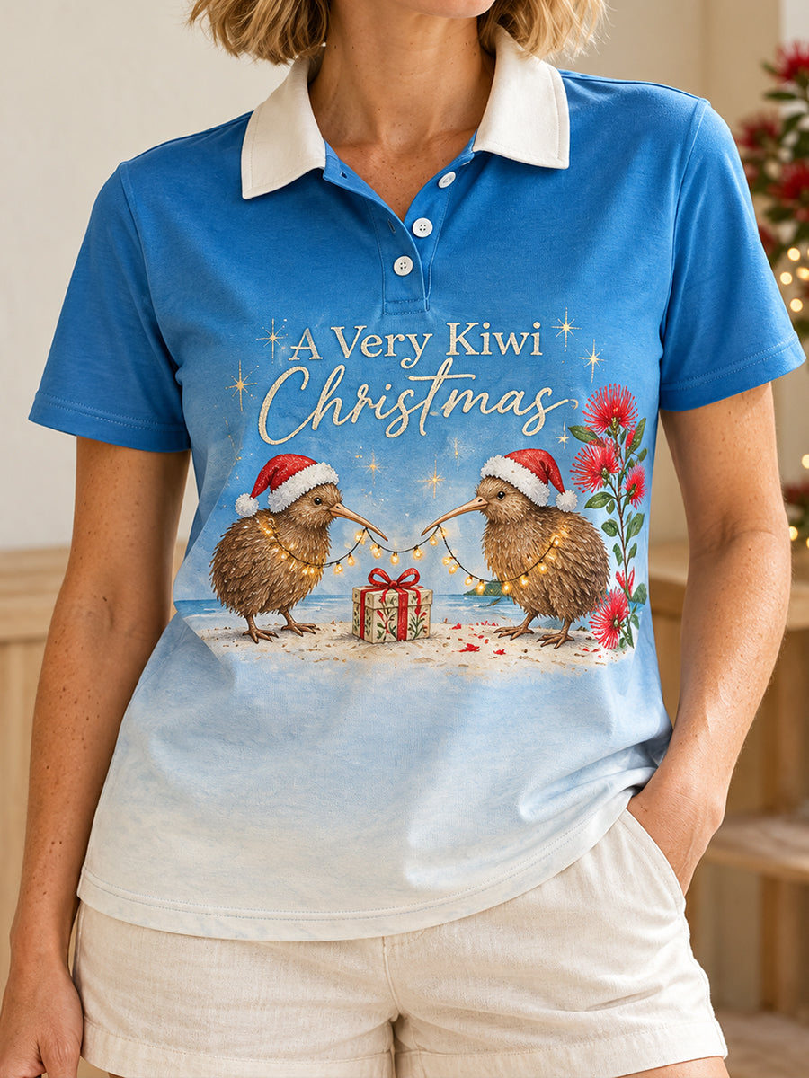 Women's NZ Christmas Art Printed Casual Tops
