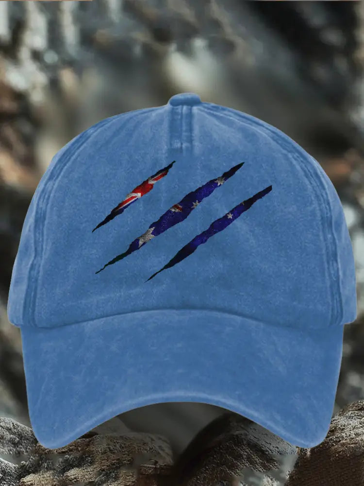 Unisex AU Flag Printed Hat Blue / JM