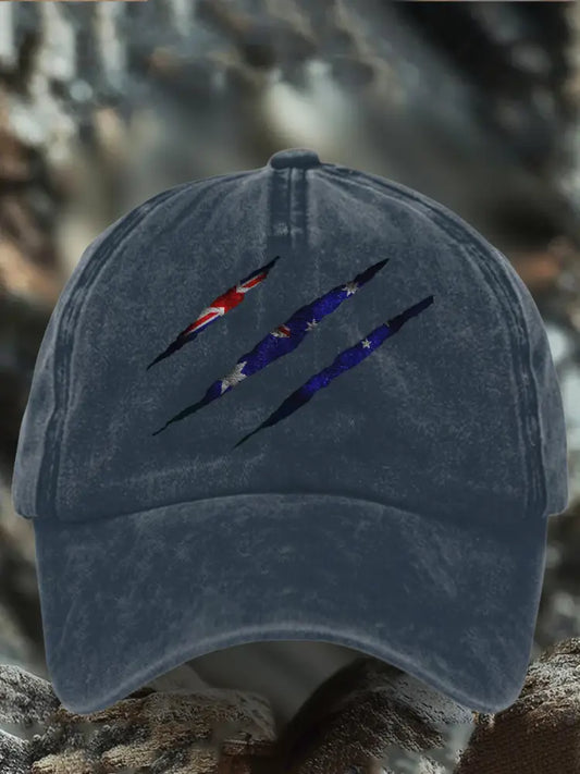 Unisex AU Flag Printed Hat Navy Blue / JM