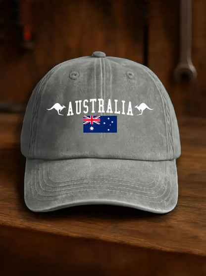 Unisex Australia Patriotic Printed Hats Light Gray / JM