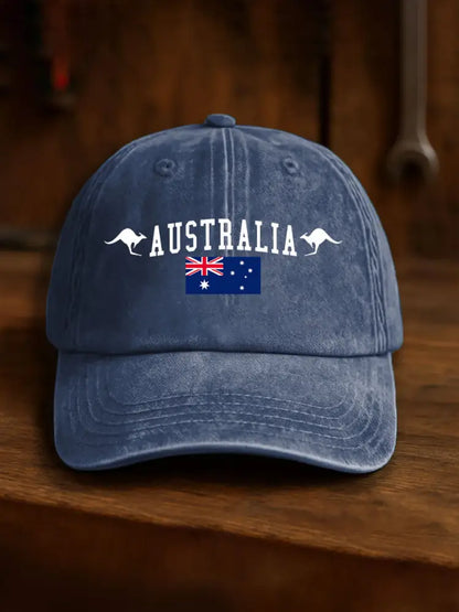Unisex Australia Patriotic Printed Hats Navy Blue / JM
