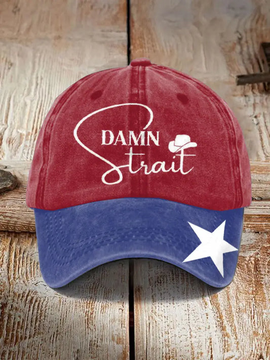 Unisex Damn Strait Country Music Fan Design Print Hat As picture / JM