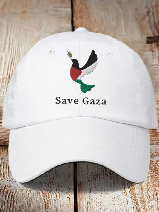 Unisex Free Peace Stop Genocide Printed Hat White / JM