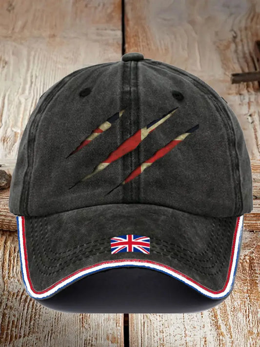 Unisex UK Flag Printed Hat Black / JM