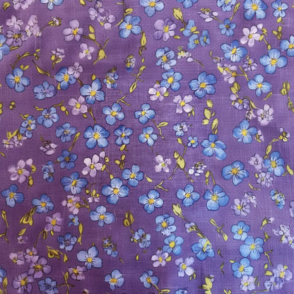 Women’s Purple Forget Me Not Print Alzheimer’s Awareness Long Sleeve Shirt