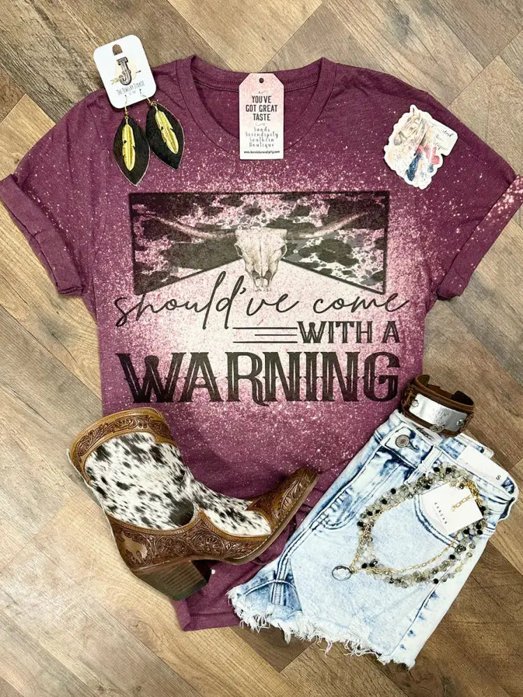 Women’s Should’ve Come With A Warning Printed T-shirt E / S Women’s Clothing